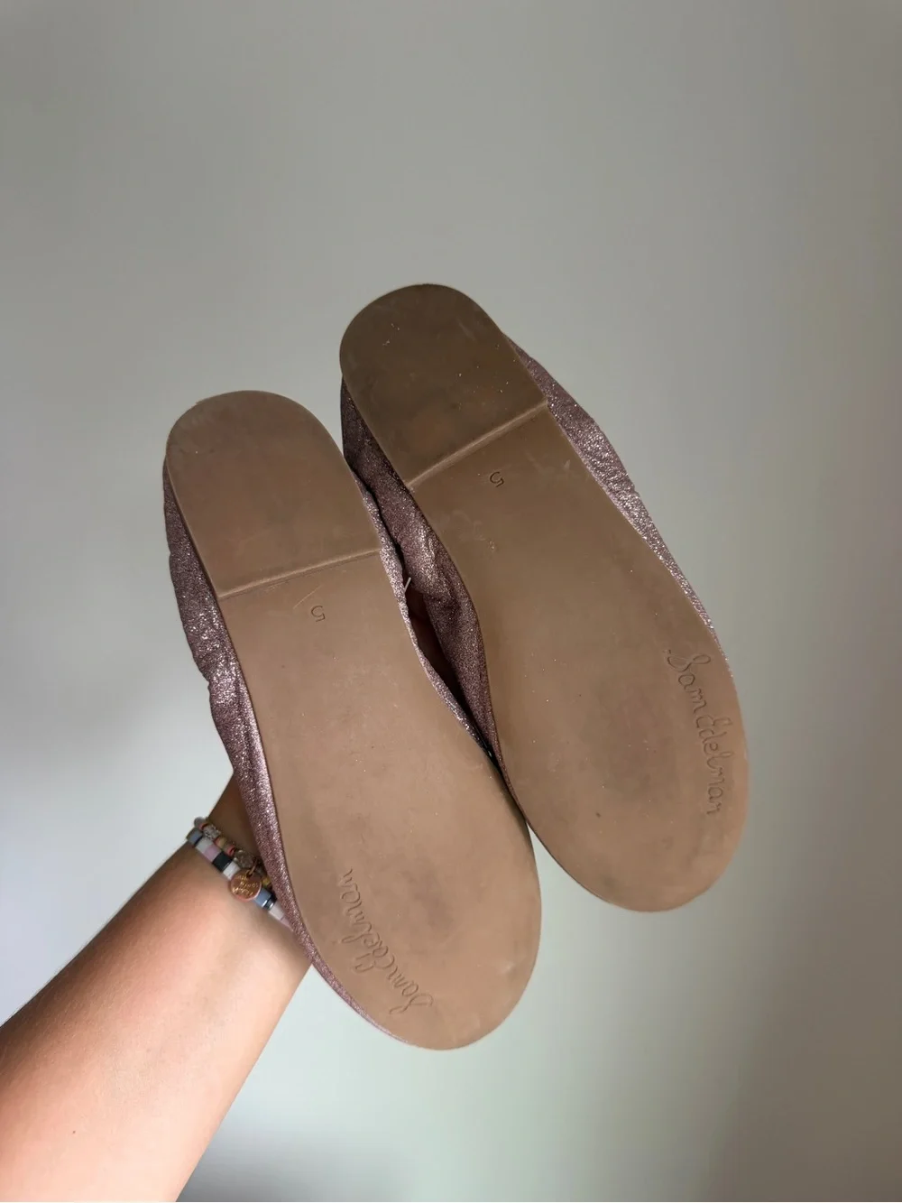 Sam Edelman Kids Glitter Ballet Flats in Dusty Pink